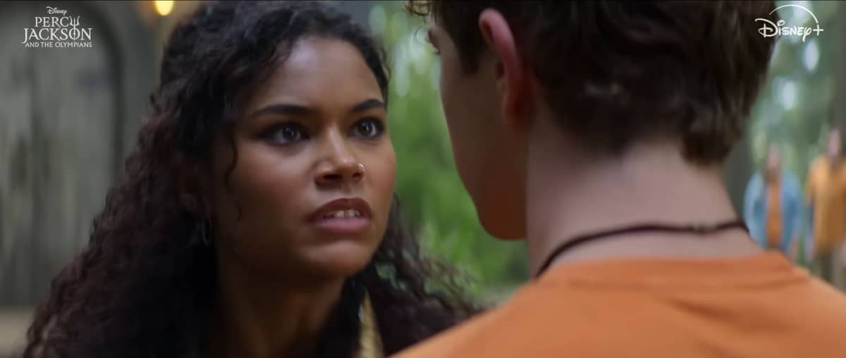 Tamara Smart and Walker Scobell in a scene in 'Percy Jackson and the Olympians.'