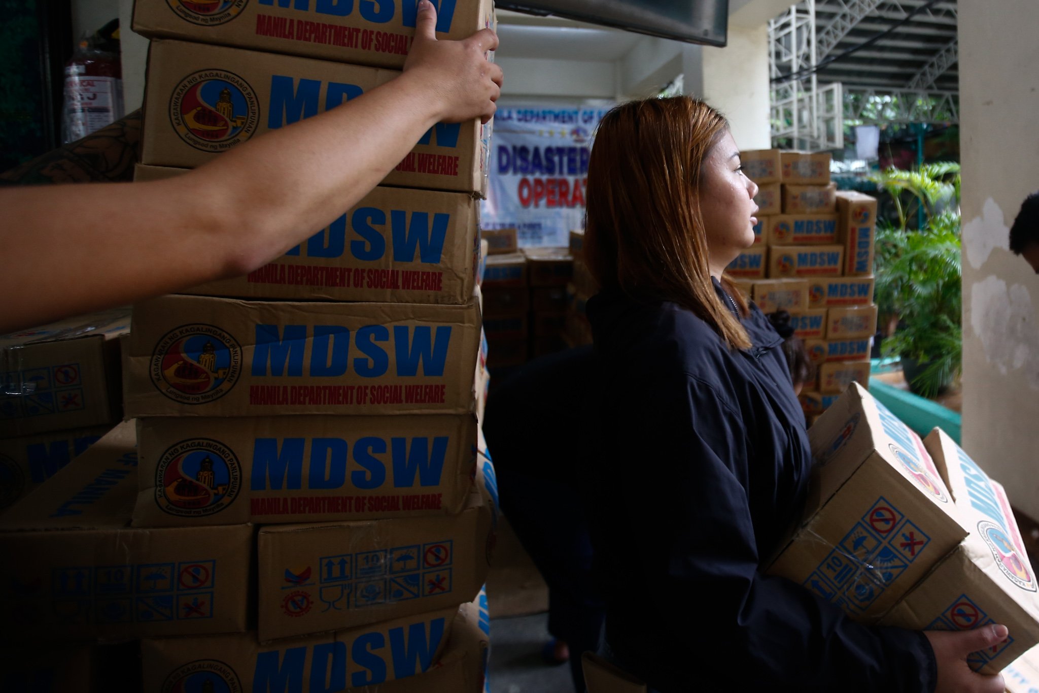 Relief goods distributed to flood evacuees