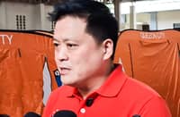 DSWD Secretary Rex Gatchalian spoke to media during his visit at Manresa Covered Court in Quezon City on Tuesday 18 August.