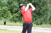 ZOJI Edoc makes his presence felt for Team North in the opening round of the 7-10 division of the ICTSI Elite Junior PGT Finals on Tuesday at the Pueblo de Oro Golf and Country Club.