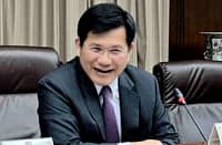 TAIWAN Foreign Minister Lin Chia-lung speaks during a meeting with visiting journalists in Taipei, Taiwan, on 19 August.