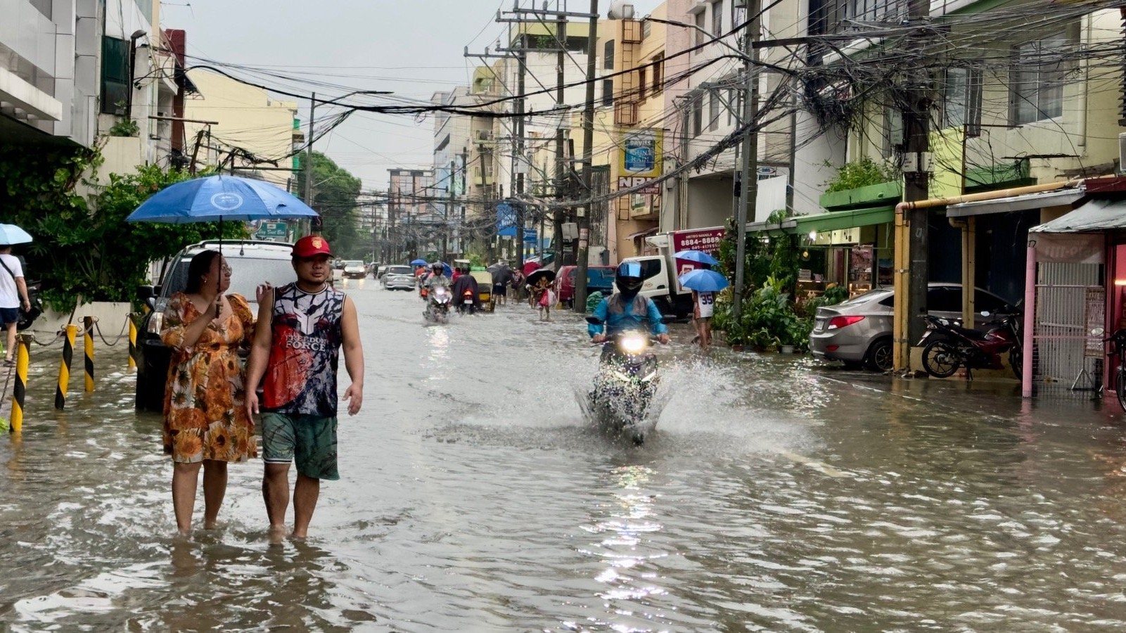 FLOODED streets due to Typhoon
