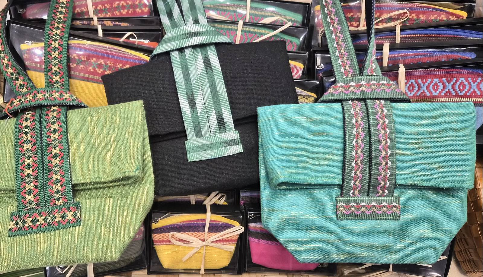 WOVEN bags.