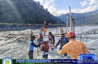 TWELVE teachers from Naswak Hatubuan Bangon Elementary School were rescued after being stranded when the sudden rise of the Bongabong River caused a bamboo bridge serving as their main access route to collapse in Sitio Naswak, Barangay Lisap, Bongabong, Oriental Mindoro, on Thursday.