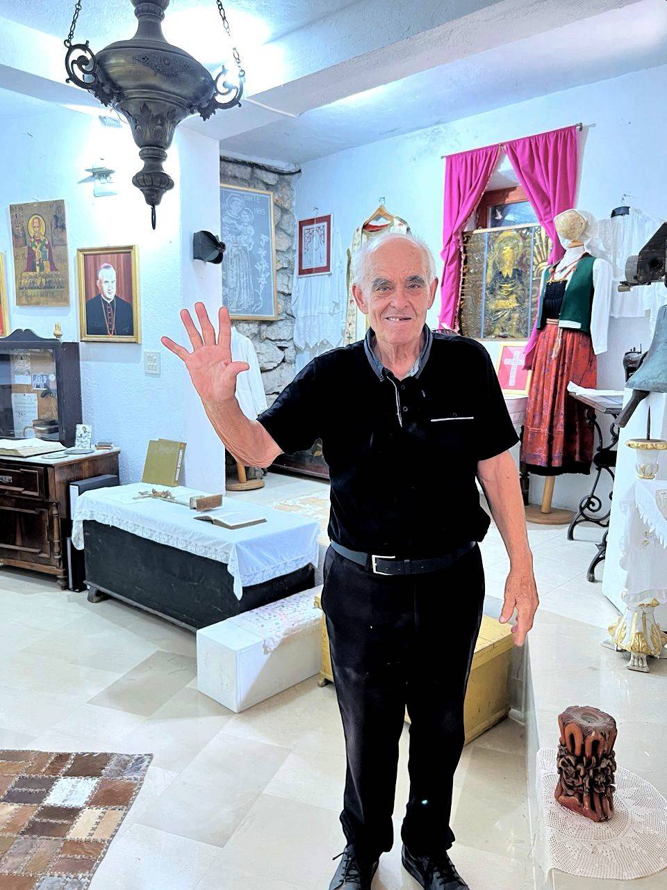 Father Stipe welcomes guests to the museum.