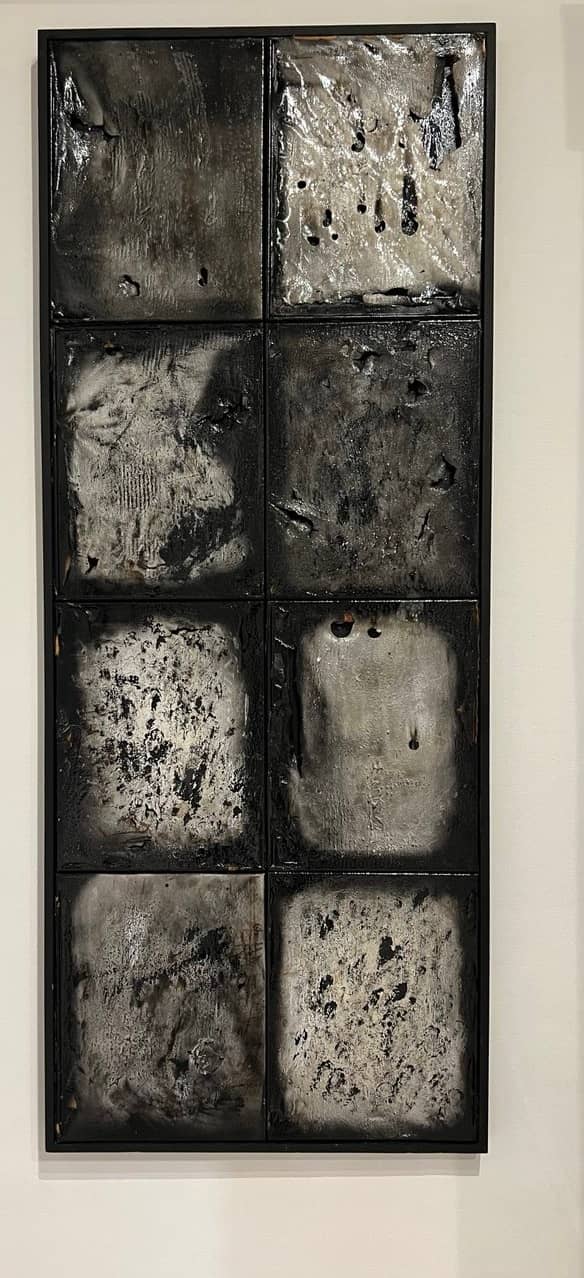 ‘Untitled,’  wood, paint, fire, 60 x 30 inches, 2025.