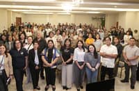 BSP Economic and Financial Learning Office director Marianne Santos (front row, fifth from left) and BSP Cabanatuan Branch Area director Atty. Olivia Cornejo-Mallari (front row, fourth from left) lead the two-day 2026 Economic and Financial Learning Program Session for micro, small and medium enterprises in Cabanatuan City, Nueva Ecija, which drew nearly 200 in-person attendees and 1,100 online participants.