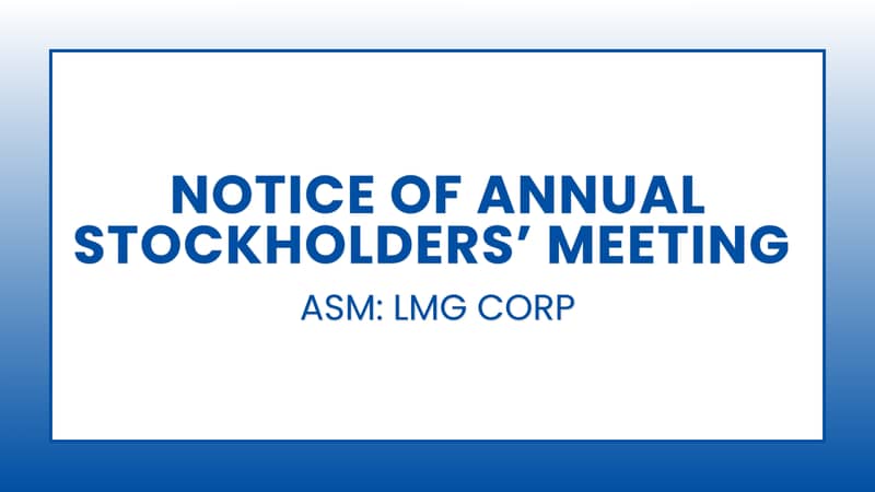 LMG Corp: Notice of Annual Stockholders’ Meeting