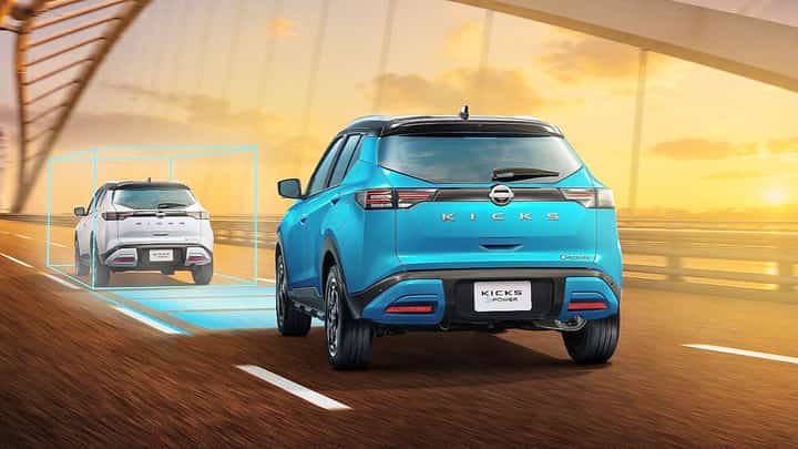 E-POWER badging identifies the new Kicks, which uses a gasoline engine to generate electricity for its drive motor.