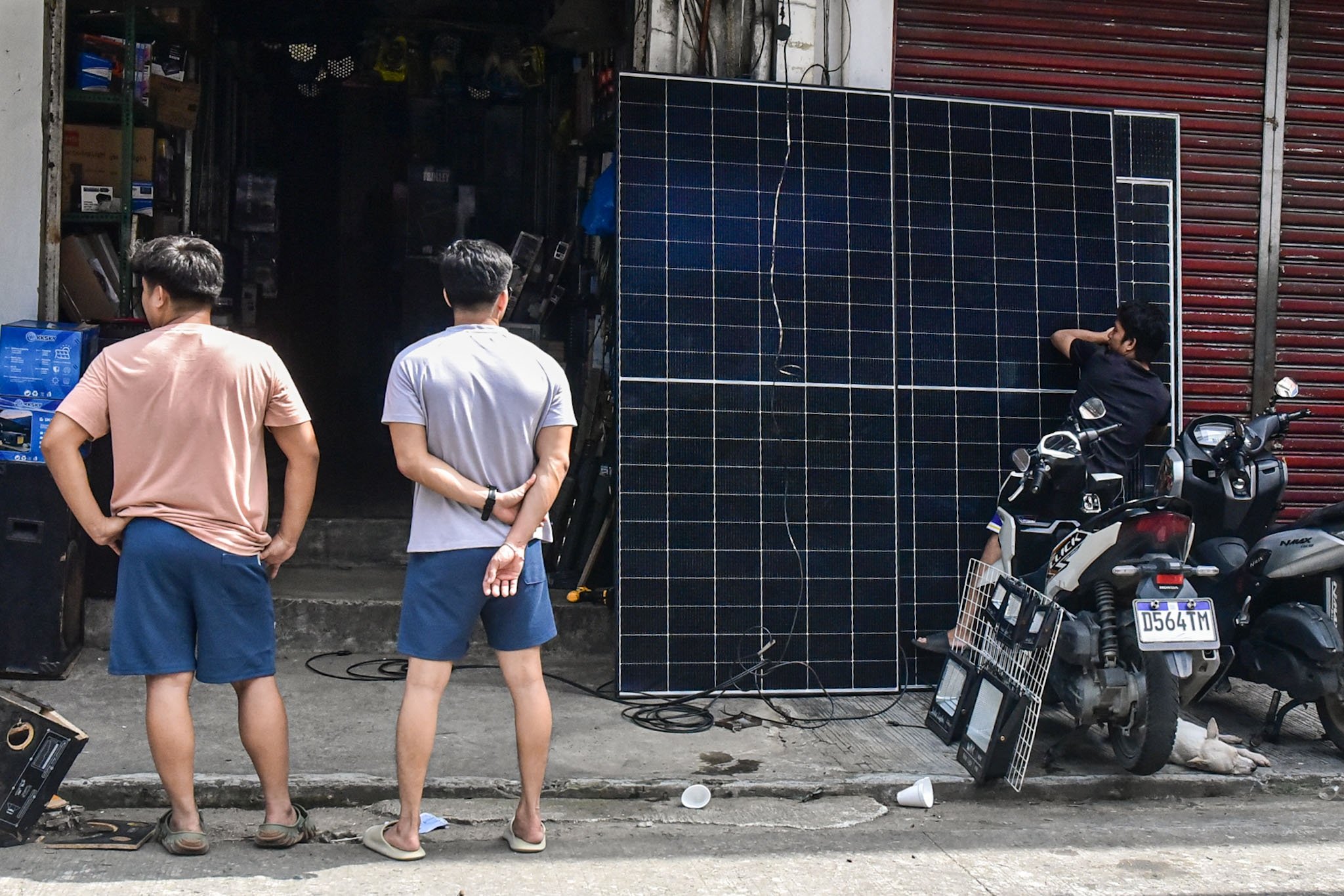 Solar panels in Raon St. in Quiapo, Manila