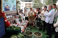 Agriculture Secretary Francisco P. Tiu Laurel Jr. (right) stated that skills development is ultimately about creating opportunities for people, noting that through their partnership with TESDA, the Department of Agriculture i giving Filipinos practical skills through urban farming that they can use to earn a living, start an enterprise, and contribute to food security in their own communities.
