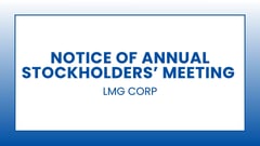 LMG Corp: Notice of Annual Stockholders’ Meeting