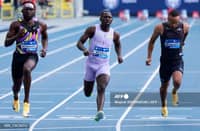 OBLIQUE Seville dominates the men’s 100-meter run of the Silesia Diamond League on Sunday.
