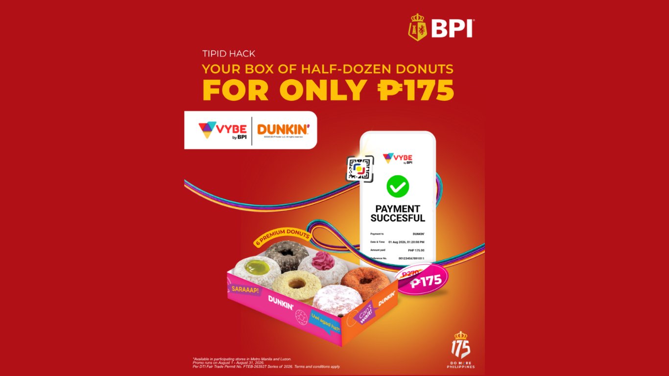 BPI, Dunkin’ offer P175 donut deal via VYBE
