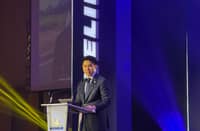 Jonathan Khong, managing director for Michelin Philippines and Pacific Islands, speaks at the company’s “Expanding the Road Ahead” event on Monday afternoon in Fairmont Makati.