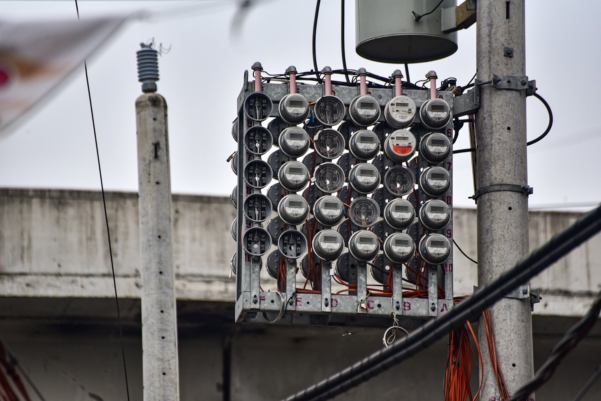 Electric meters and wire scattered in Sta. Mesa, Manila