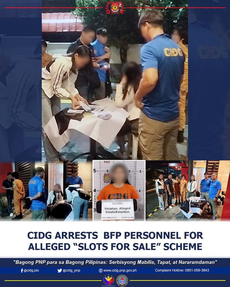 Bebot huli sa extortion raket para maging bumbero ng BFP