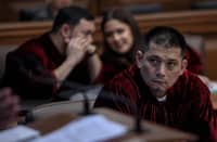 Prosecution counsel Atty. Mae Divinagracia, defense counsel Atty. Kristine Ferrer, and the senator-judges cross-examine Office of the Vice President (OVP) Assistant Secretary and Assistant Chief of Staff Lemuel Ortonio, the second hostile witness, during the 19th day of the Senate impeachment trial of Vice President Sara Duterte in Pasay City on Wednesday, 26 August, 2026. | Aram Lascano, SPPA POOL