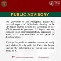 UP Baguio cautions public over bogus alumni claims