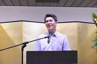 Outgoing Japanese Ambassador to the Philippines Endo Kazuya speaks during a farewell reception at his residence, marking the conclusion of his two-and-a-half-year diplomatic assignment in the country.