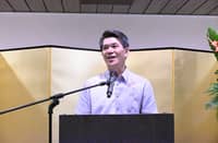 Outgoing Japanese Ambassador to the Philippines Endo Kazuya speaks during a farewell reception at his residence, marking the conclusion of his two-and-a-half-year diplomatic assignment in the country.