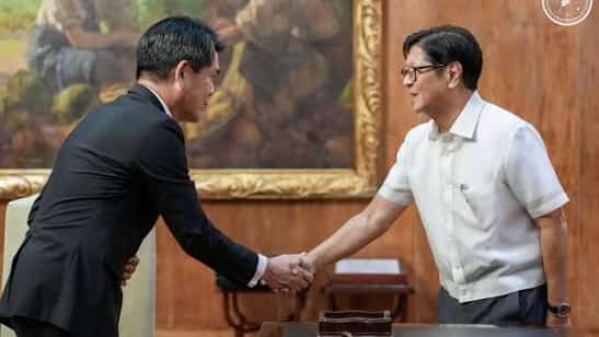 President Ferdinand Marcos Jr. receives outgoing Japanese Ambassador Endo Kazuya and bestowed him the Order of Sikatuna on Thursday in Malacanang Palace.