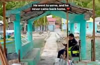 DOH nurse Kelvin Castro is seen resting on the waiting shed before the concrete slab collapsed and hit him hard on the head. The photo was taken only a few minutes before the tragedy occurred.