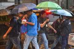 Orange rainfall in Manila