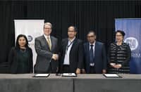 SM Investments Corporation, the parent company of the SM Group, and Phivolcs have signed a memorandum of agreement to utilize GeoRiskPH. At the MoA signing were (from left) Dr. Louernie De Sales, VP, Sustainability, SM Prime Holdings, Inc. (witness); Timothy Daniels, consultant and head of Investor Relations and Sustainability, SM Investments; Dr. Teresito Bacolcol, Phivolcs director; Dr. Renato Solidum Jr., DoST secretary; and Engr. Liza Silerio, SM Supermalls vice president for Corporate Compliance, head of Sustainability and Corporate Resilience (witness).
