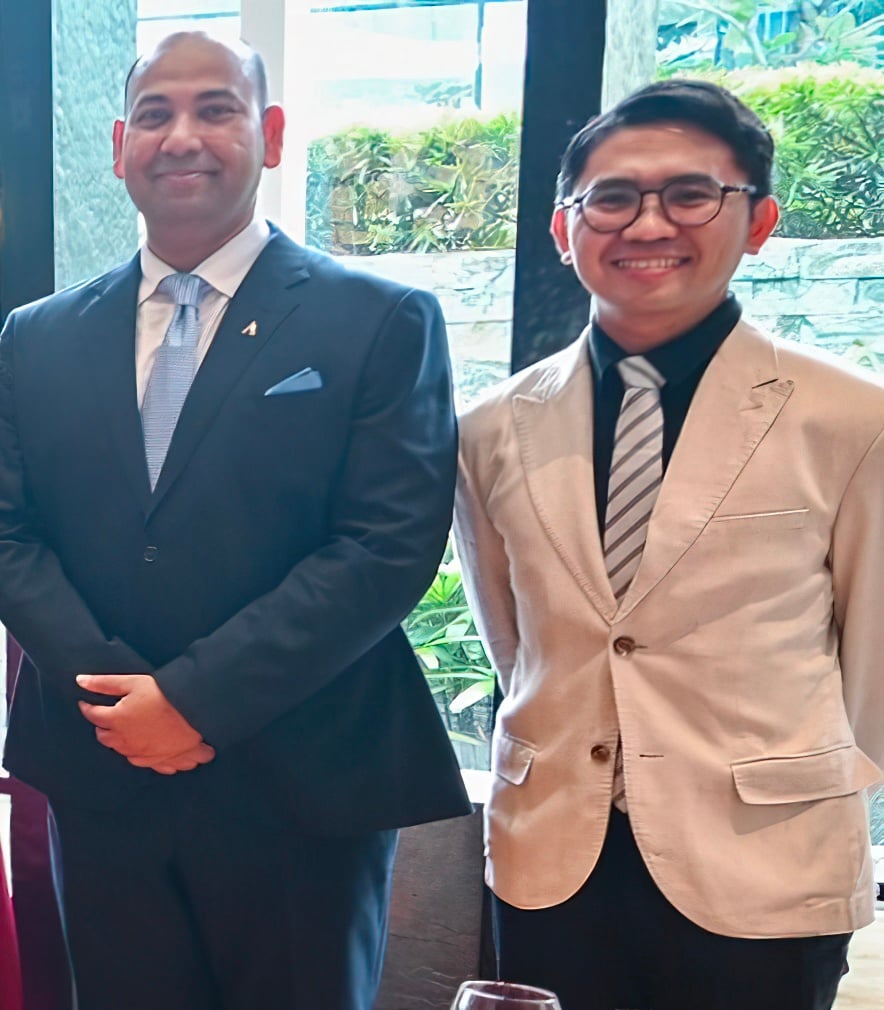 HOTEL manager of Conrad Manila Akshat Sinha and assistant manager for Marketing and Communications Rusty Dongaol.