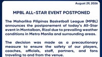 Heavy rains, floods cancel MPBL All-Star