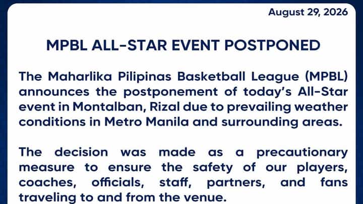 Heavy rains, floods cancel MPBL All-Star