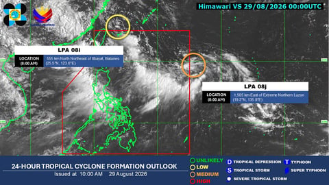 PAGASA monitors two LPAs outside PAR