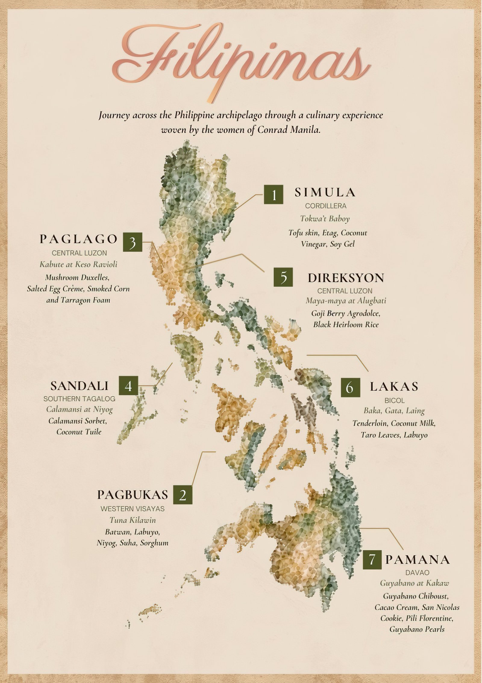 A gastronomic map of Filipinas from women chefs in Conrad Manila.