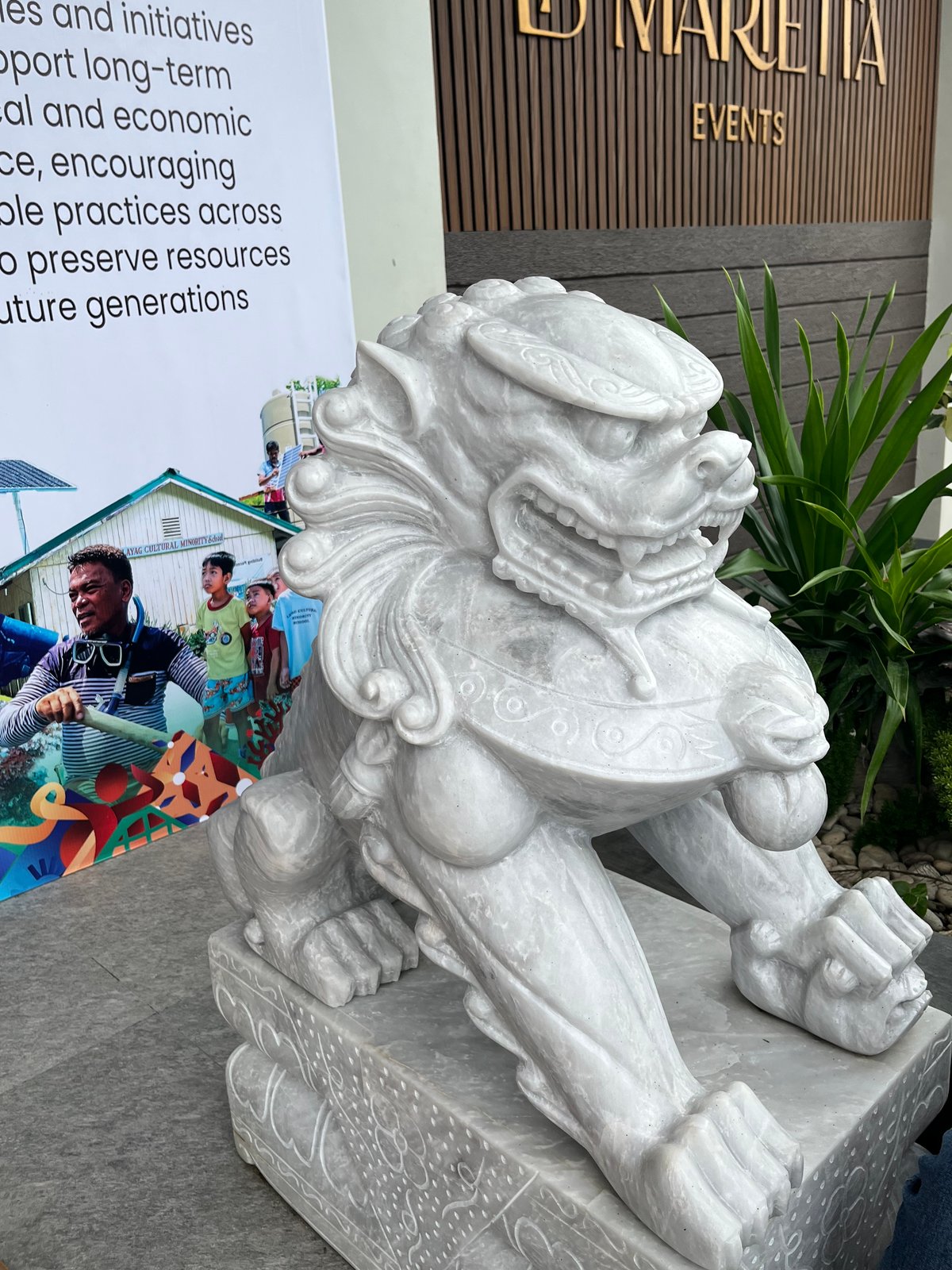 Outside La Marietta Events Place, where the RSTW is being conducted, stand two dragon-shaped marble statues.