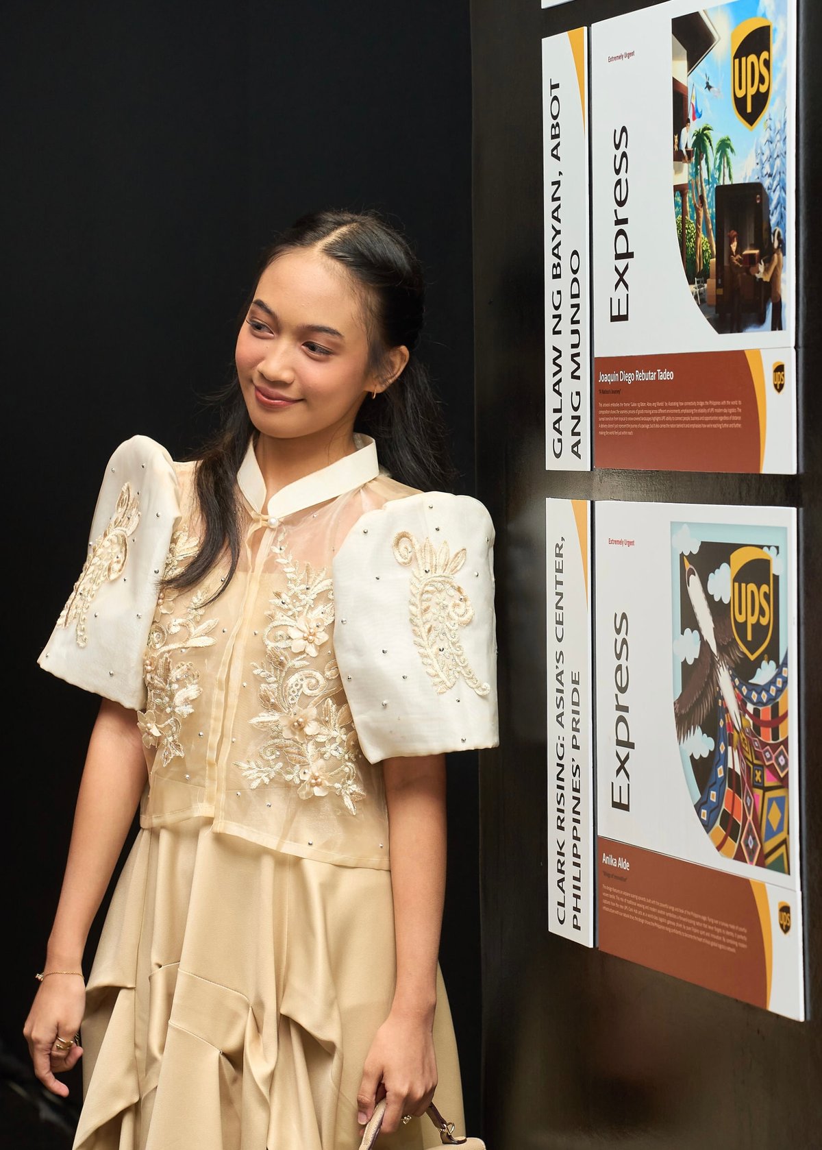 Anika Alde, top three finalist, with her artwork for the theme ‘Clark Rising: Asia’s Center, Philippines’ Pride.’