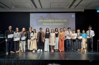 FIRST Lady Liza Araneta-Marcos (middle) with student winners and judges.