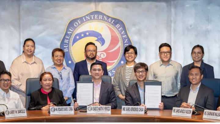 Officials of the Bureau of Internal Revenue and Ayala Corporation team up in launching Tax AI Assistant 'Terry'.