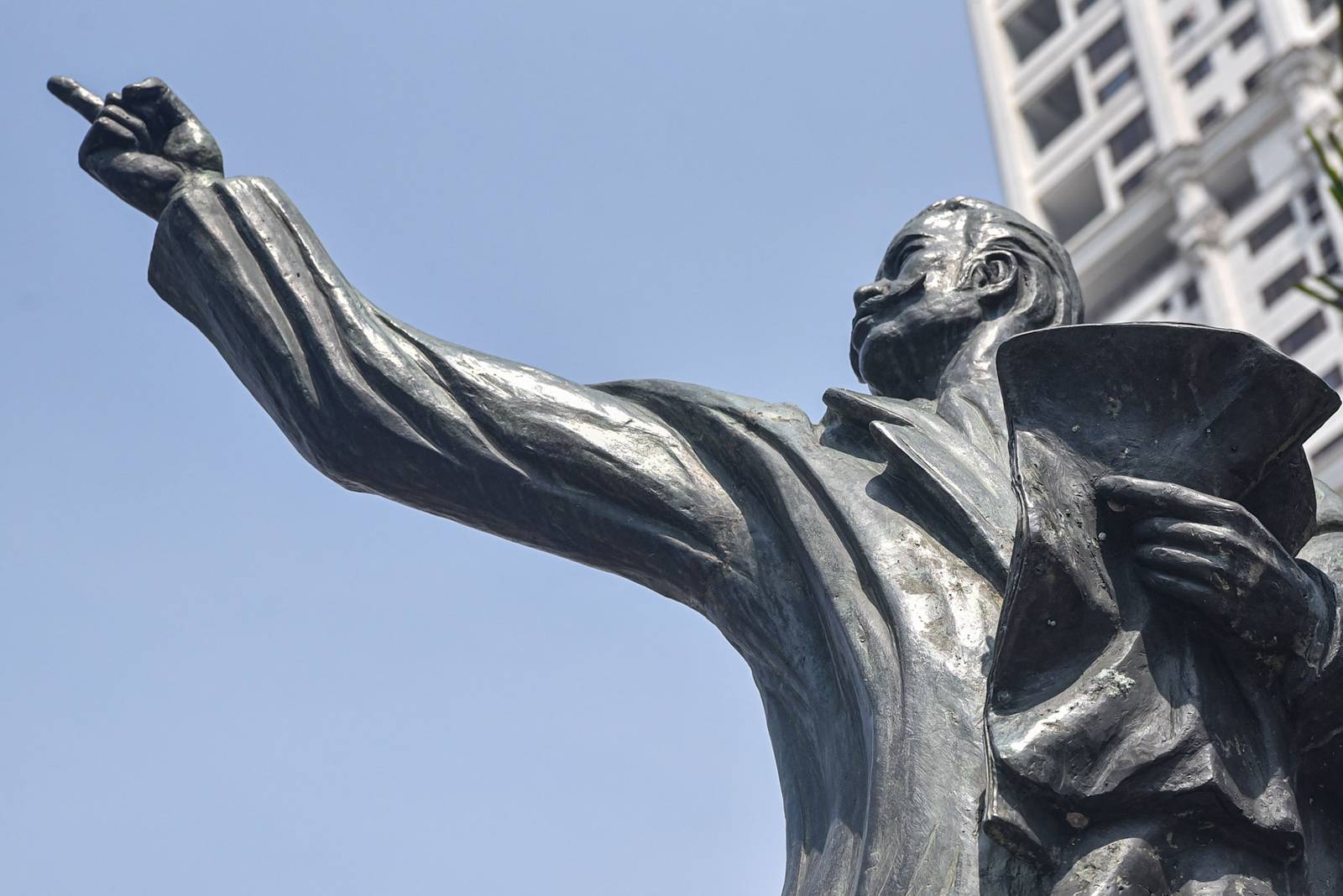 A monument of Filipino journalist and propagandist Marcelo H. del Pilar stands at the corner of M.H. del Pilar Street and Quirino Avenue in Manila, on August 31.

Also known by his pen name 'Plaridel' del Pilar was a leading figure of the Propaganda Movement and is venerated as one of the pioneers of Philippine journalism. He edited La Solidaridad, using the publication to campaign for reforms under the Spanish colonial.