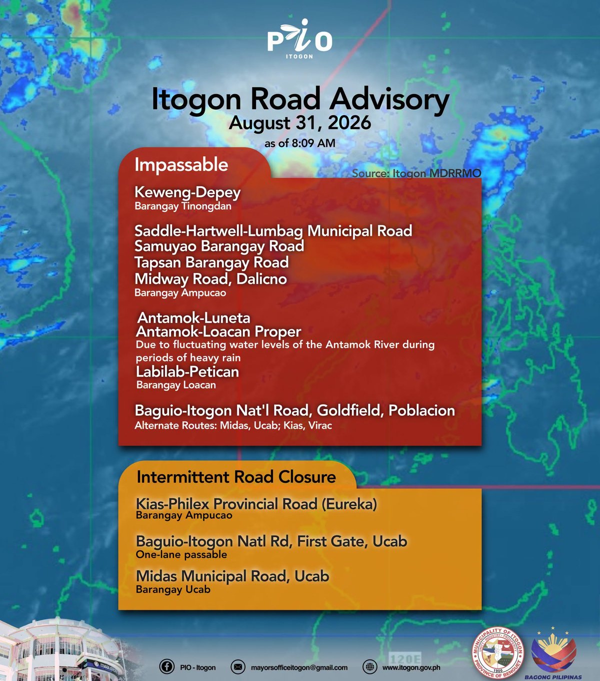 Landslides, rockfalls close roads in Itogon