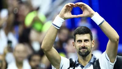 Serbia's Novak Djokovic acknowledges the crowd before stepping off the court following his defeat in the first round of the US Open. Djkovic lost to unseeded Argentinian player Mariano Navone in five sets