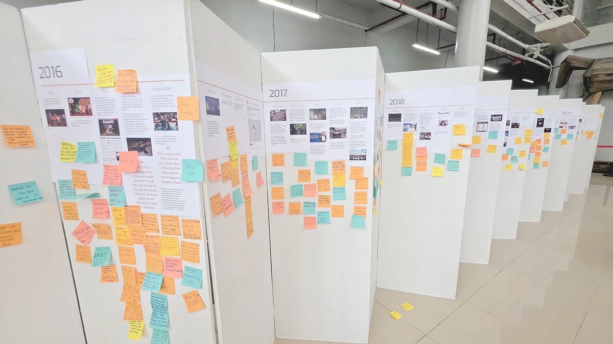 An interactive timeline chronicles a decade of killings and resistance, with visitors adding messages of anger, remembrance, solidarity and hope.
