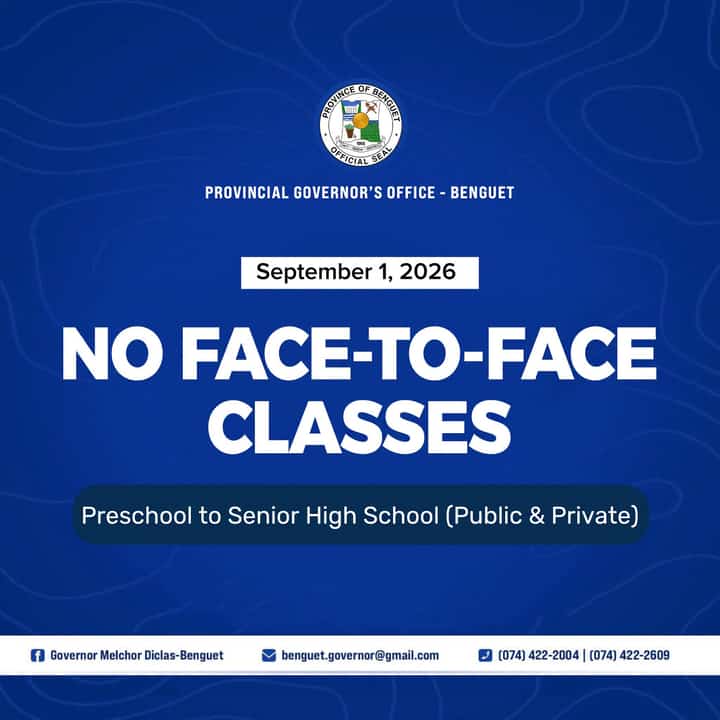 Benguet suspends face-to-face classes on 1 September