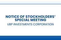 UBP INVESTMENTS CORPORATION:
Notice of Stockholders’ Special Meeting