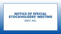 AREIT, INC. - Notice of Special Stockholders’ Meeting