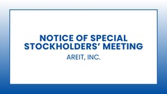 AREIT, INC. - Notice of Special Stockholders’ Meeting