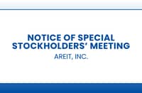 AREIT, INC. - Notice of Special Stockholders’ Meeting