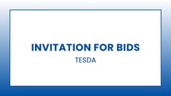 TESDA: Invitation for Bids