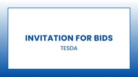 TESDA: Invitation for Bids