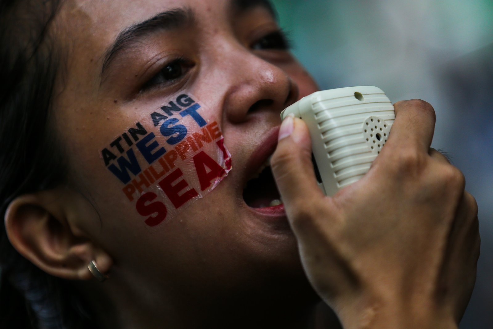 Activists gather outside the Chinese Embassy in Makati City on Monday, 31 August 2026, to protest China’s call for the Philippines to remove the BRP Sierra Madre from Ayungin Shoal. They also urged the Chinese Coast Guard to stop harassing Filipino fishermen and respect the 2016 arbitral ruling.